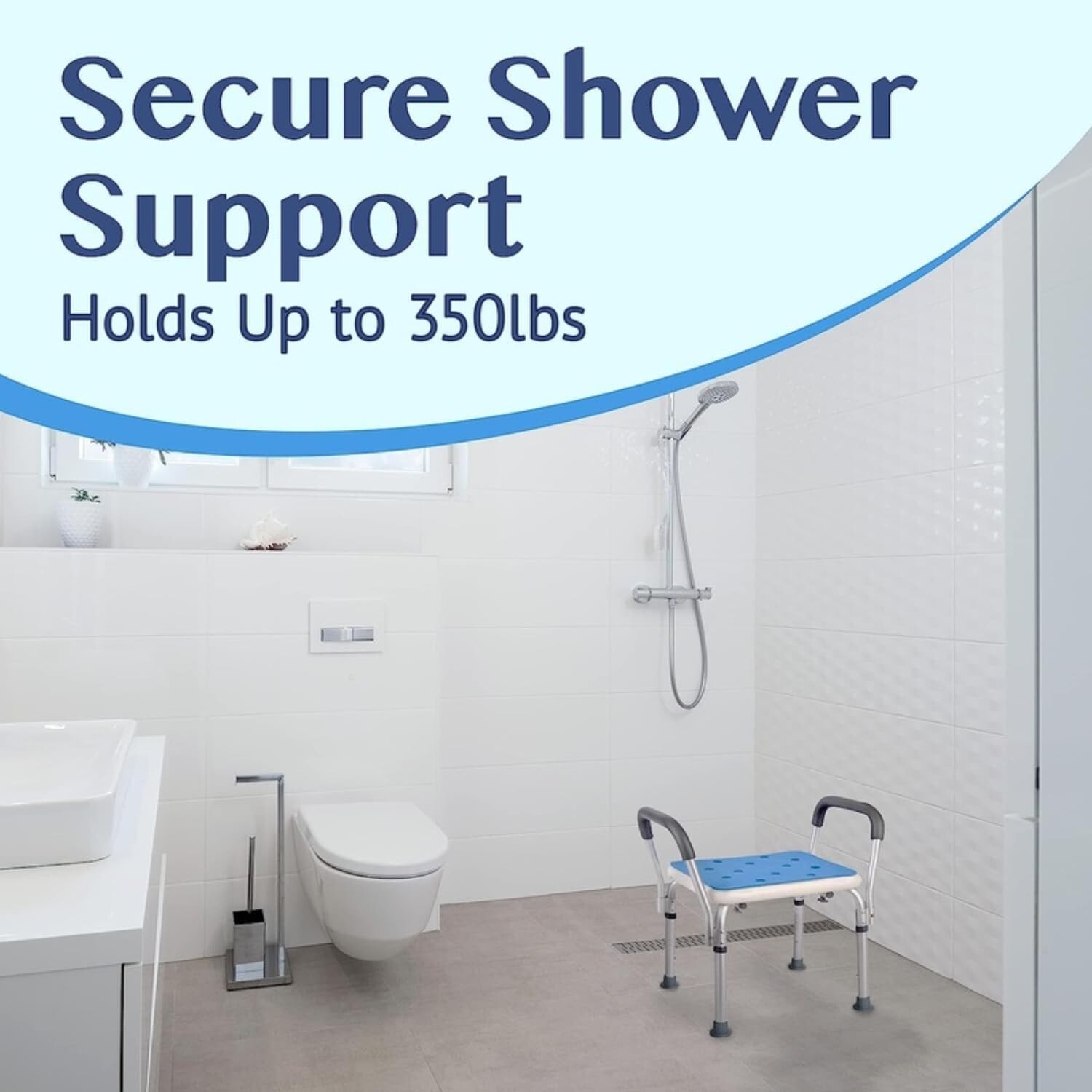 Shower Chair with Padded Seat Shower Bench for Seniors, New