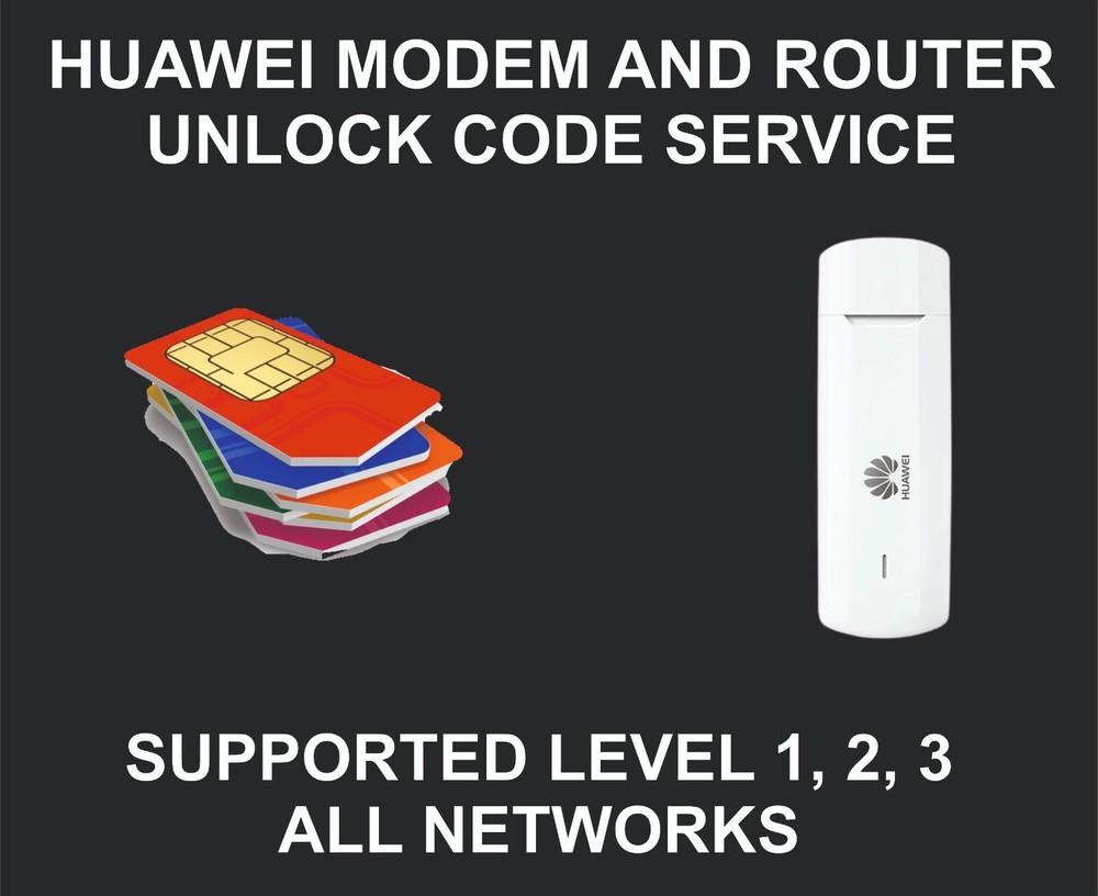 Huawei Modem and Router Network Unlock Code, Worldwide, Level 1, 2, 3