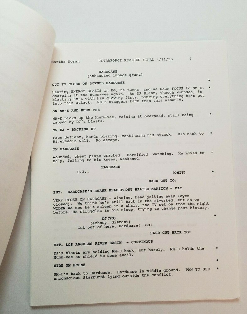 ULTRAFORCE / Original 1995 TV Script from the PILOT EPISODE "Prime Time"