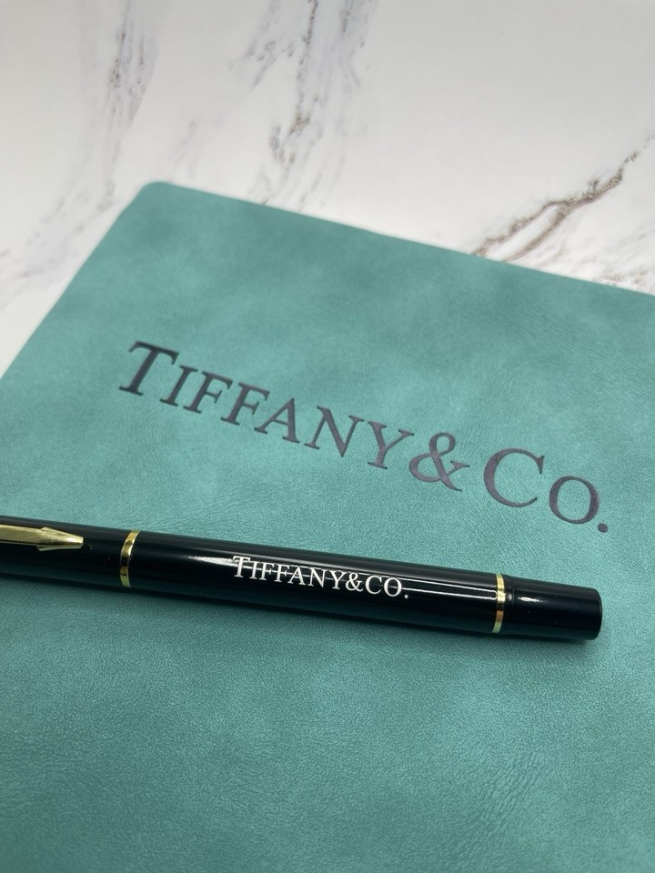 TIFFANY & Co Blue Suede NOTEBOOK & PEN Gift SET ~ Journal Diary Health Planner