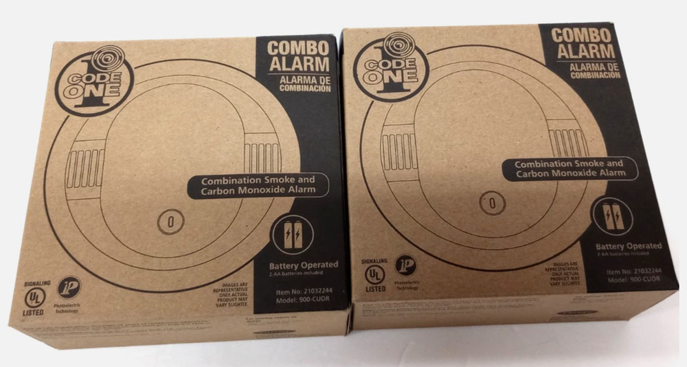 2-Pack Kidde 900-CUDR Code One Battery Powered Smoke & Carbon Alarm Detector