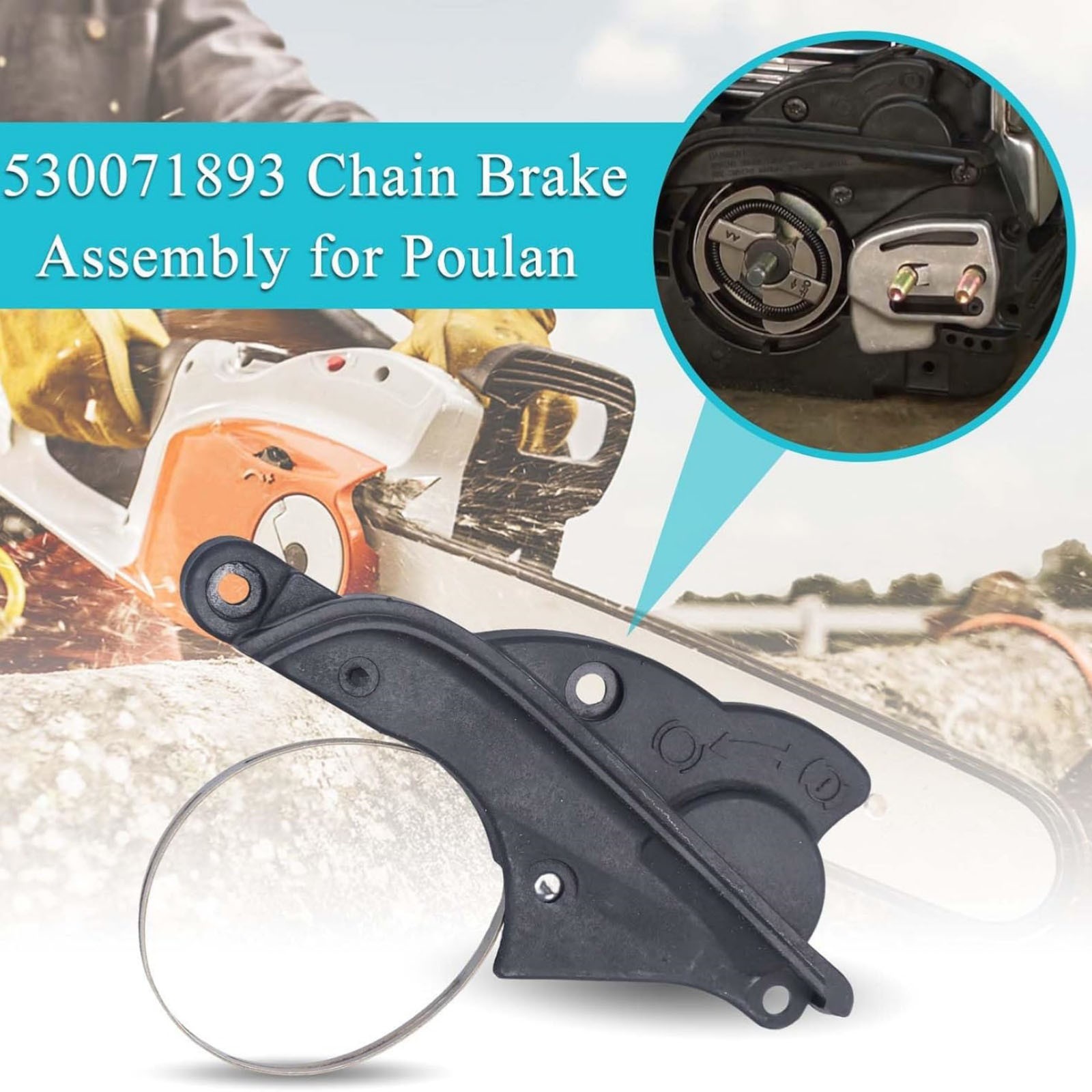 NEW 5300718-93 1 peak Chainsaw Chain Brake Assembly For Poulan P3314 P3314WS
