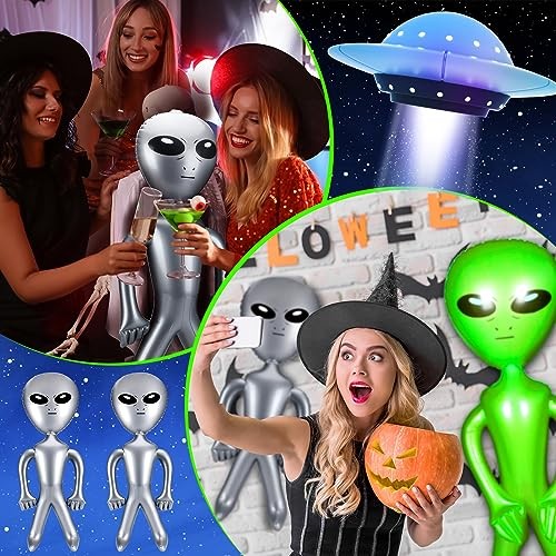 4 Pcs 63/35 Inch Halloween Giant Alien Inflatable Jumbo Blow up Green Alien