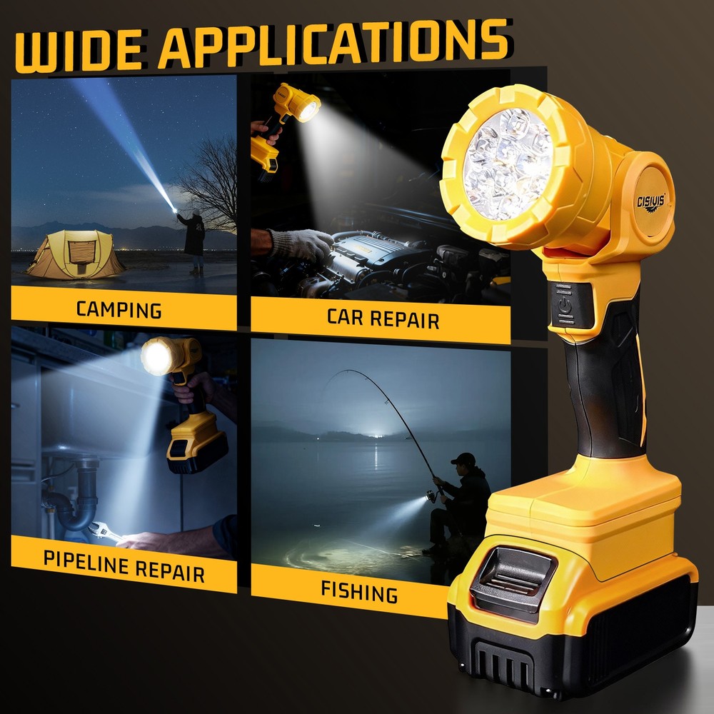 2×For DeWALT LED 20V 20Volt MAX Cordless LED Pivoting Work Light Flashlight TOOL