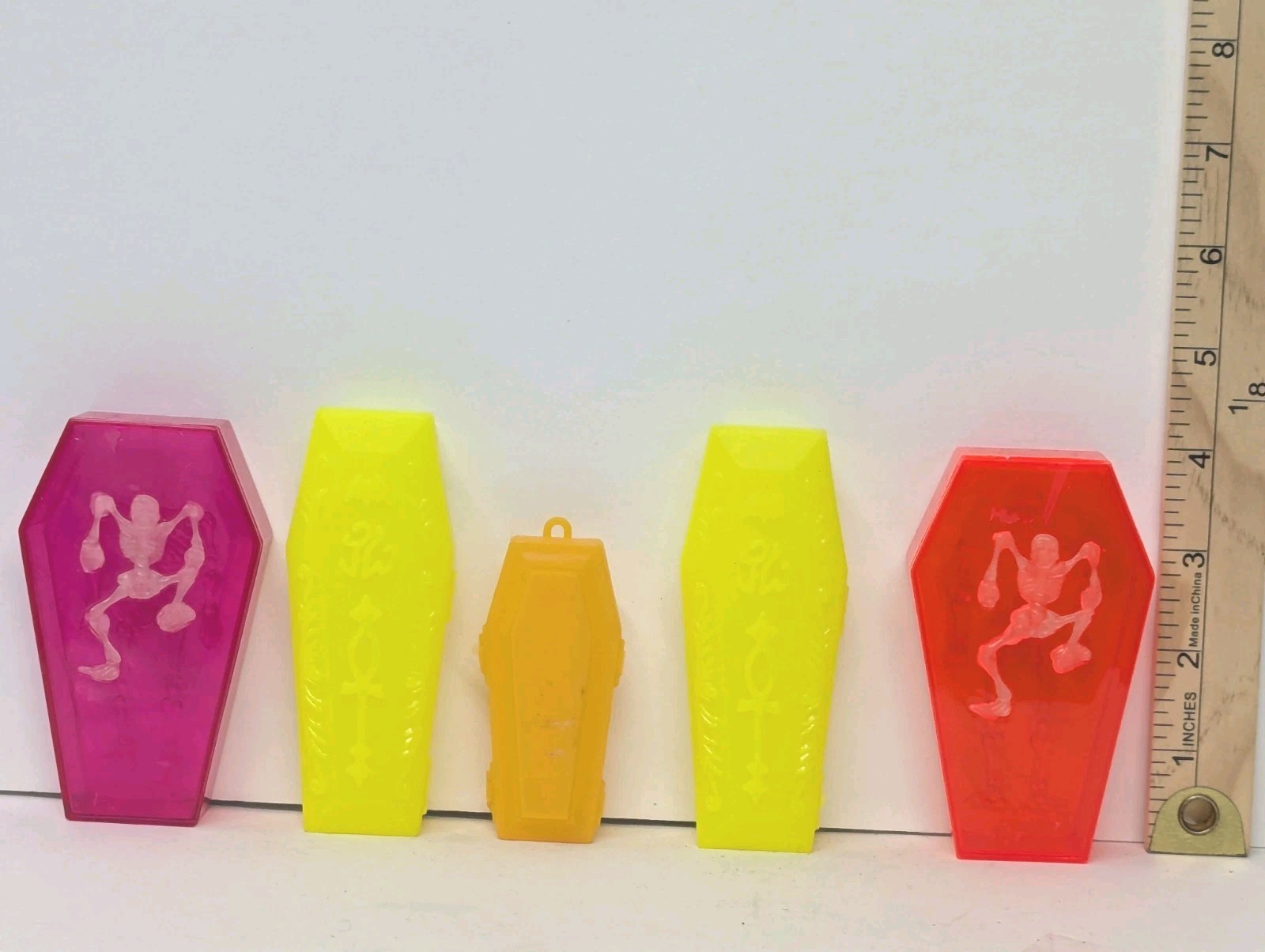 Vintage Coffin Skeleton Candy Containers Toy Lot