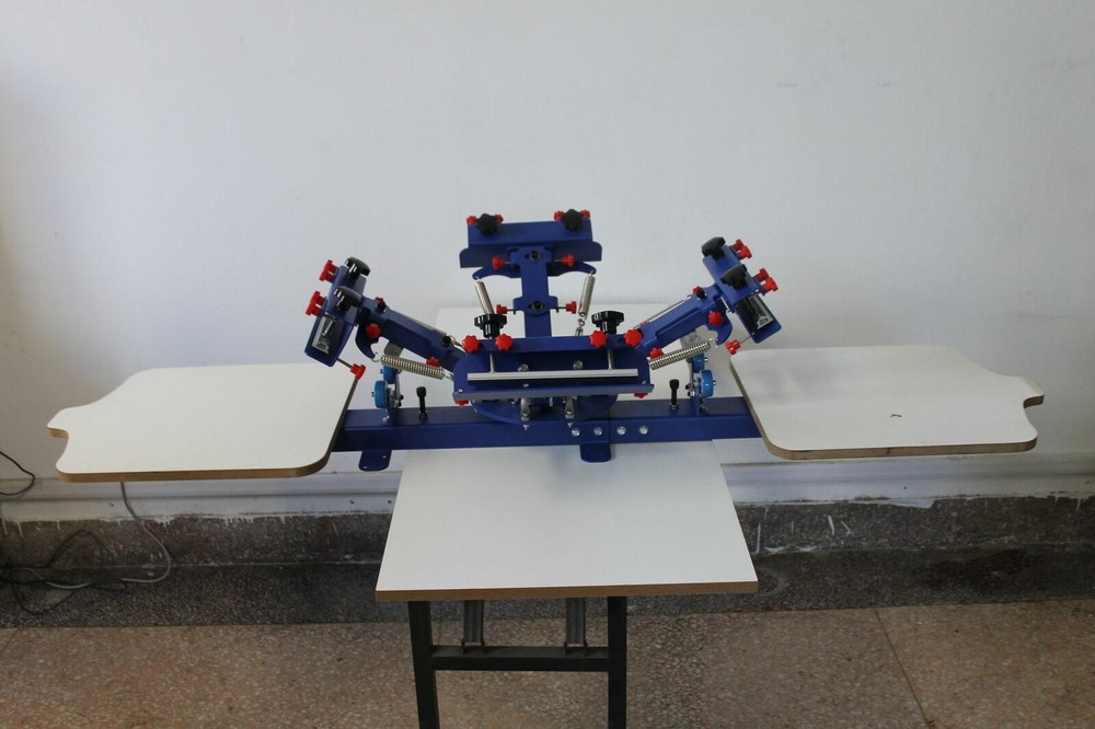 Updated Full Set 4 Color 2 Station Silk Screen Printing Kit Machine & Press Tool