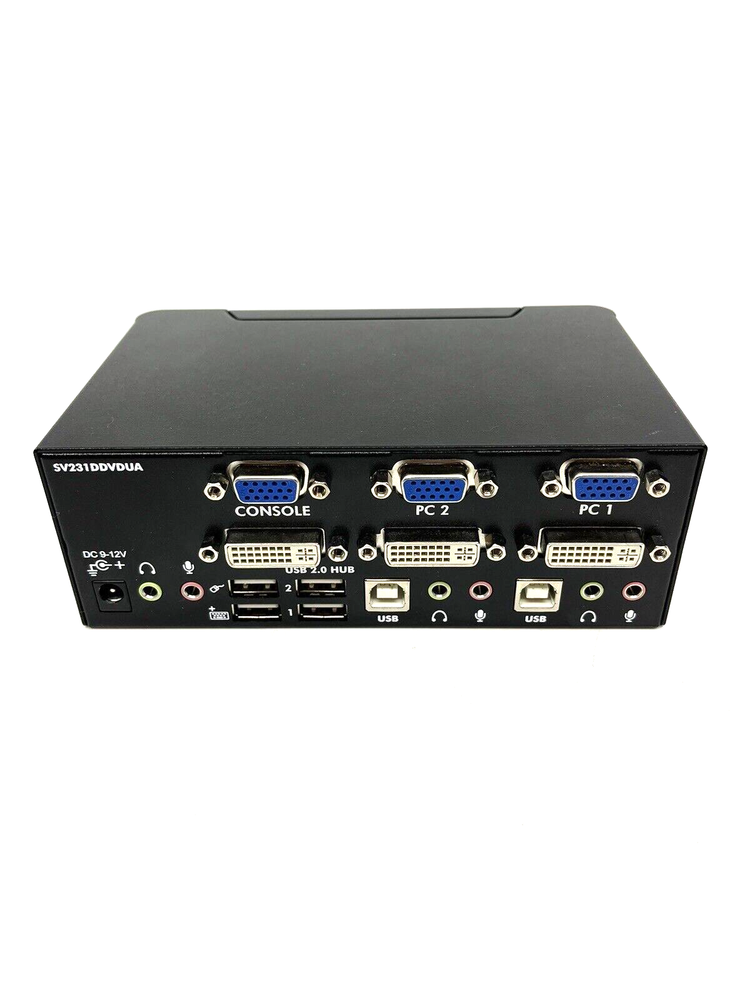 StarTech C4E1E7ZG37F 2Port Dual USB KVM Switch USB 2.0 with AC Adapter