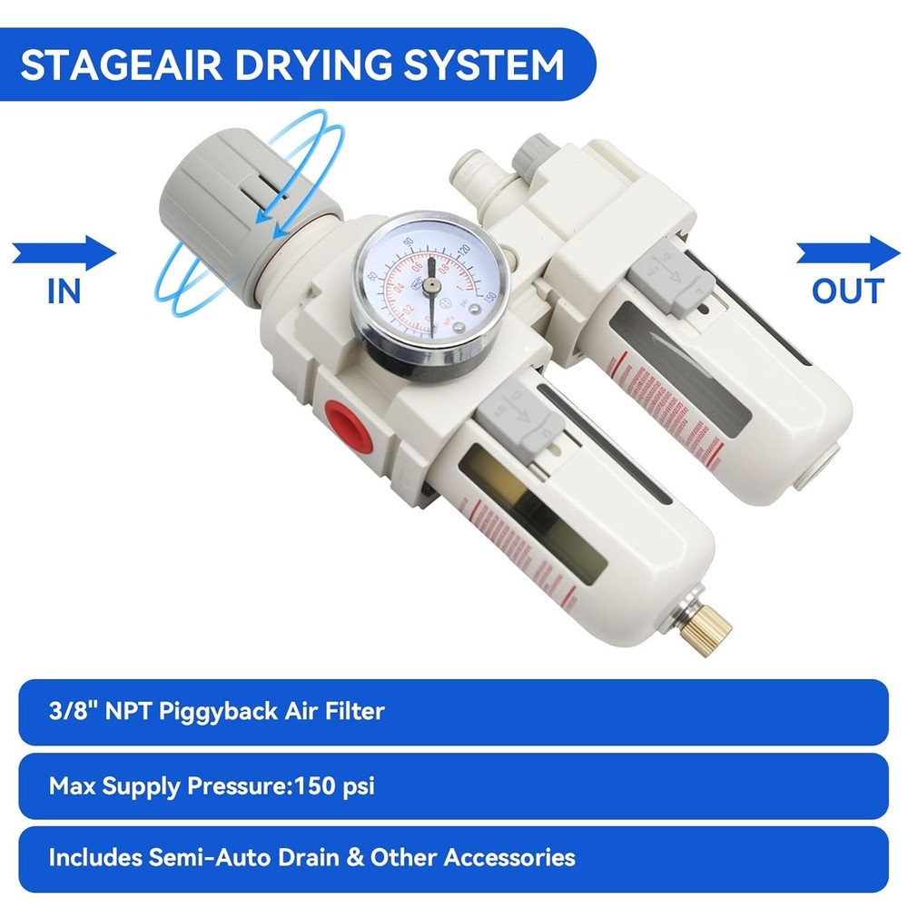 3/8"-Air-Dryer-for-Compressor, Air-Compressed-Filter-Regulator Lubricator Combo
