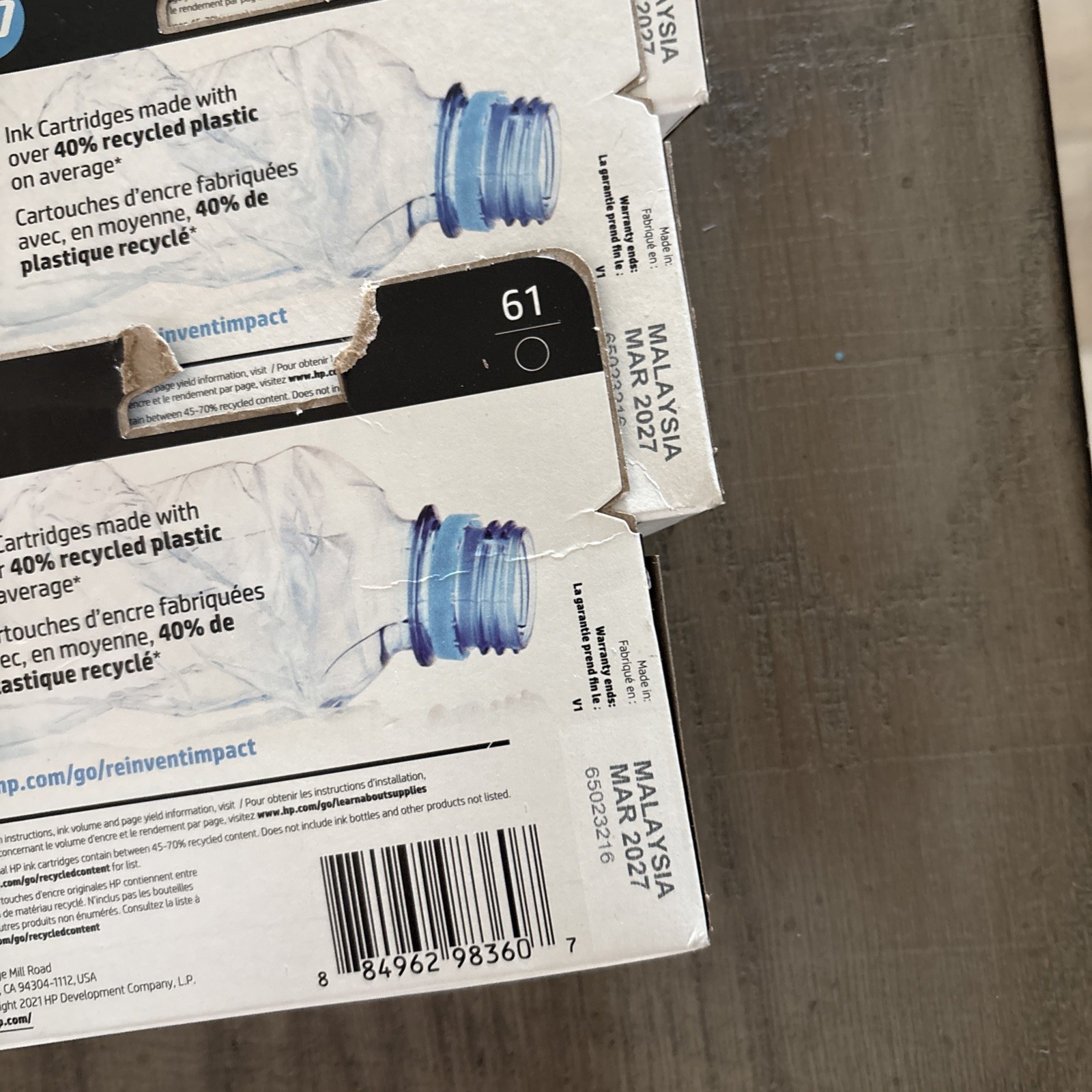 2x NEW /HP BLACK 61 / GENUINE OEM INK TONER / Exp: Sept 2027+ FREE SHIP