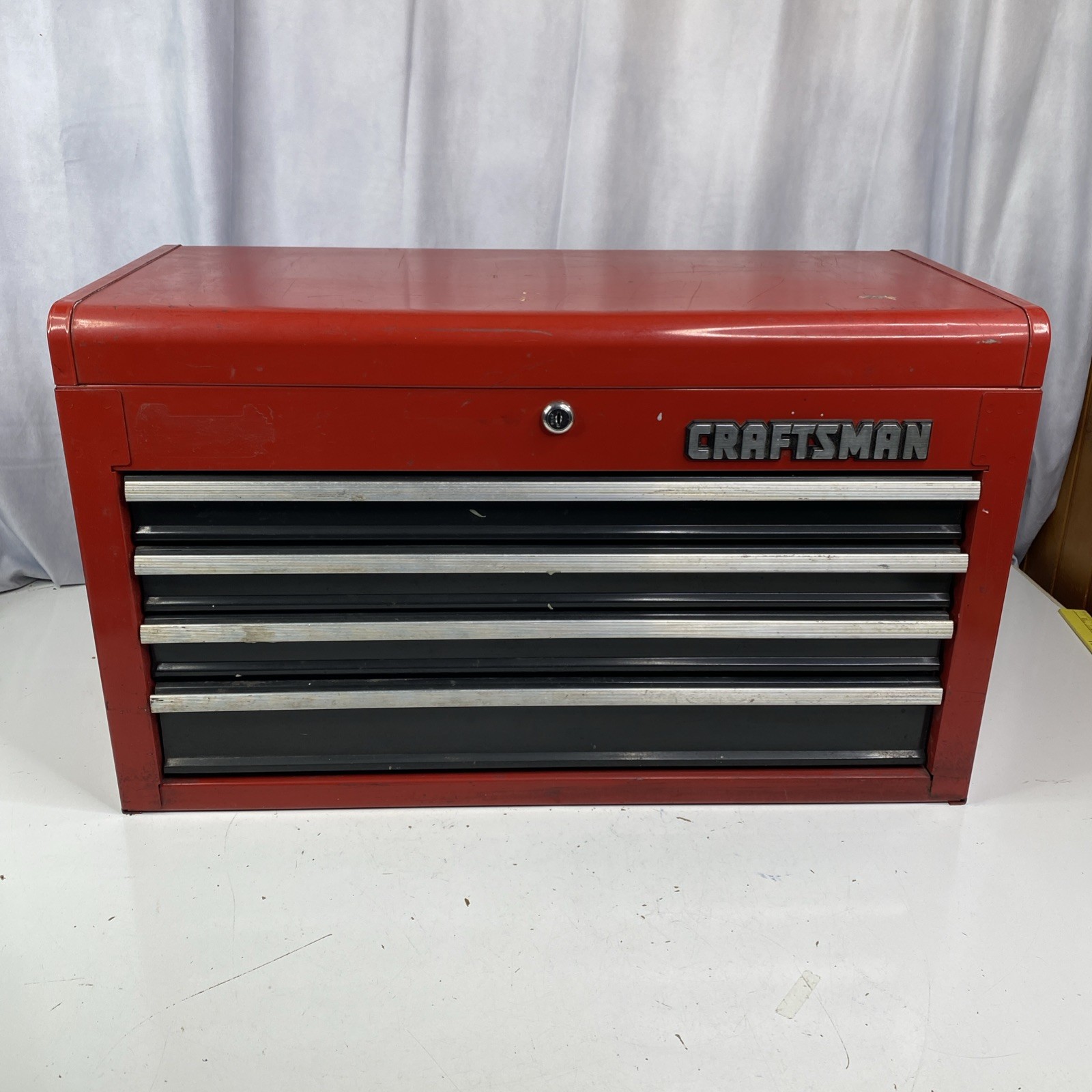 Vintage Sears Craftsman 4 Drawer Tool Box Toolbox Lockable No keys 26"x15.5"x12