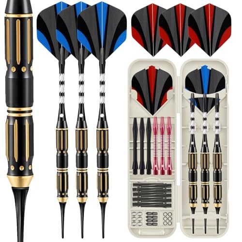 Soft Tip Darts – 3-Piece Set for Electronic 19g Soft Needle | Red/Black