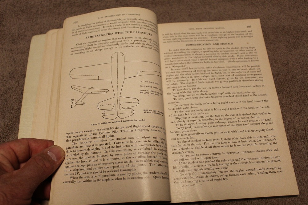 Original Early WW2 U.S. Civil Pilot Training Book, 1941 dated