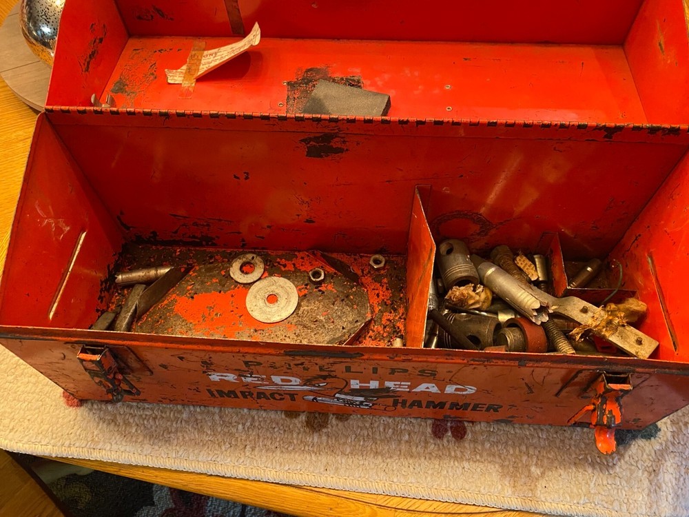 Vintage Phillips Red Head Model 457 Impact Hammer with Case Box (bs-252)