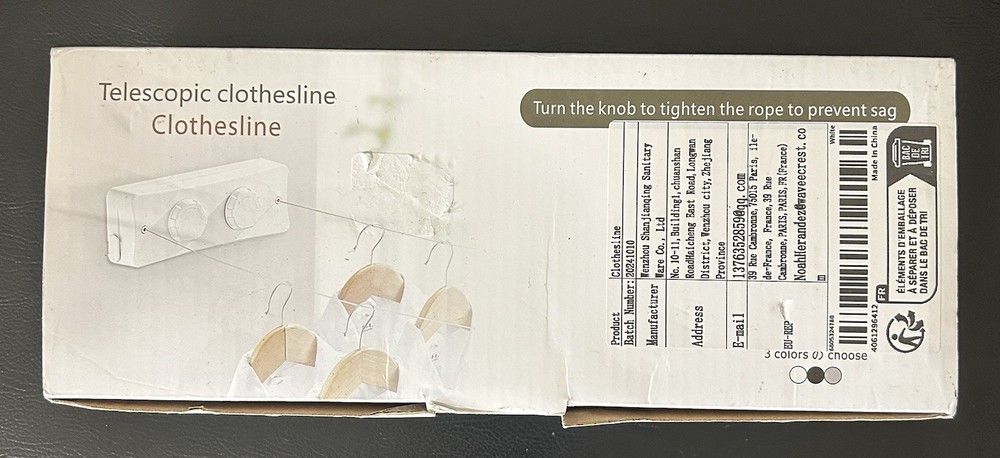 Telescopic Clothesline Adjustable, Open Box, Never Used