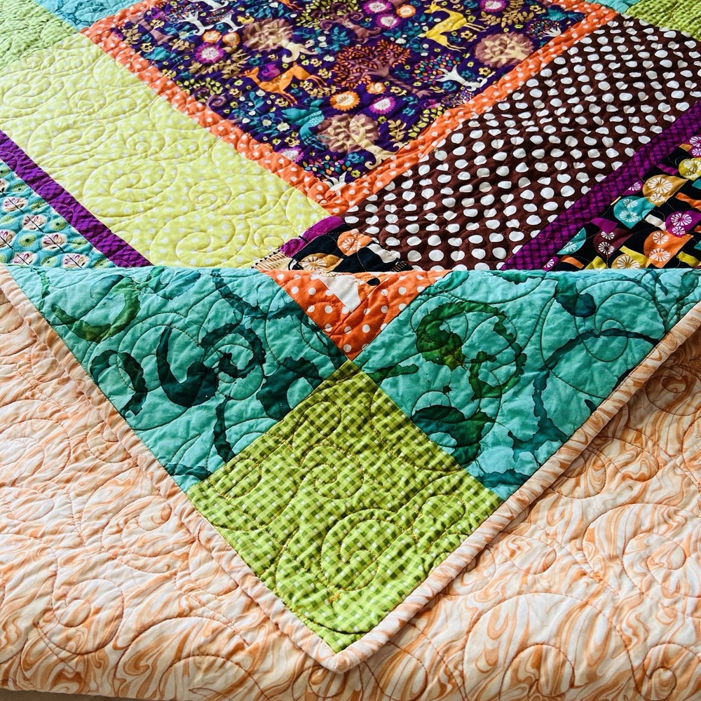 New Vibrant Modern Patchwork Quilt – 51” x 51” 🌟