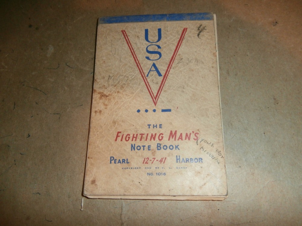USA The Fighting Man's Note Book Pearl Harbor WWII Frank Sicola Altoona PA