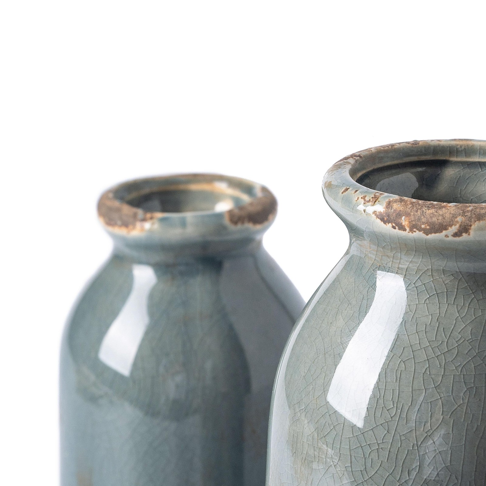 VICTOR & TERESA Blue and Grey Ceramic Vases Home Decor, Farmhouse Vases for F