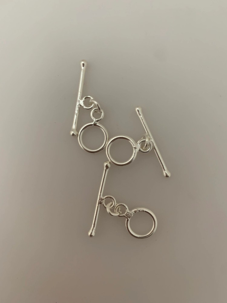 925 Sterling Silver Tiny Plain Toggles (9mm) - 4 Sets Per Pack