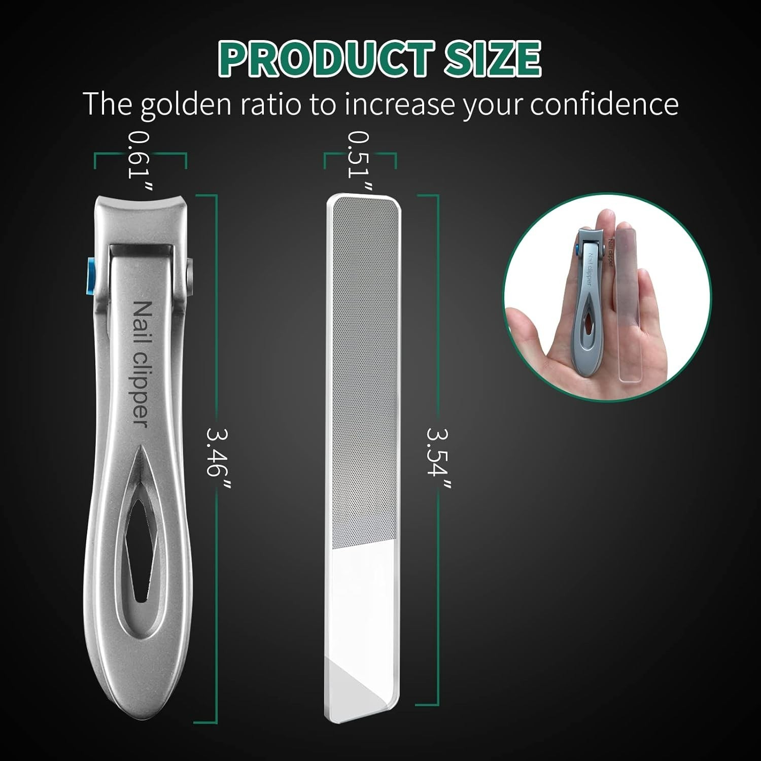 Nail Clippers Ultra Wide Jaw Opening Fingernail and Toenail Clippers Set