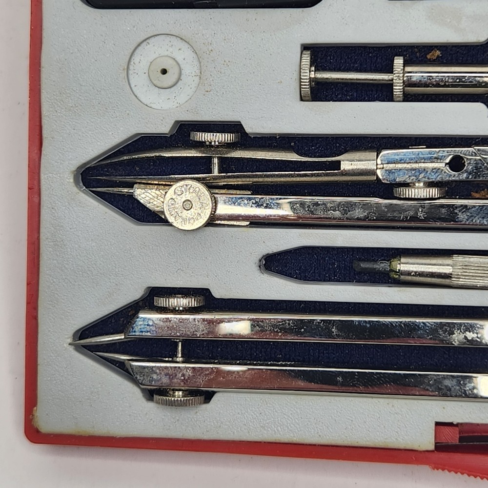 Vintage Skala PRECISION PTVb Technical Drafting Compass Set Made in Poland