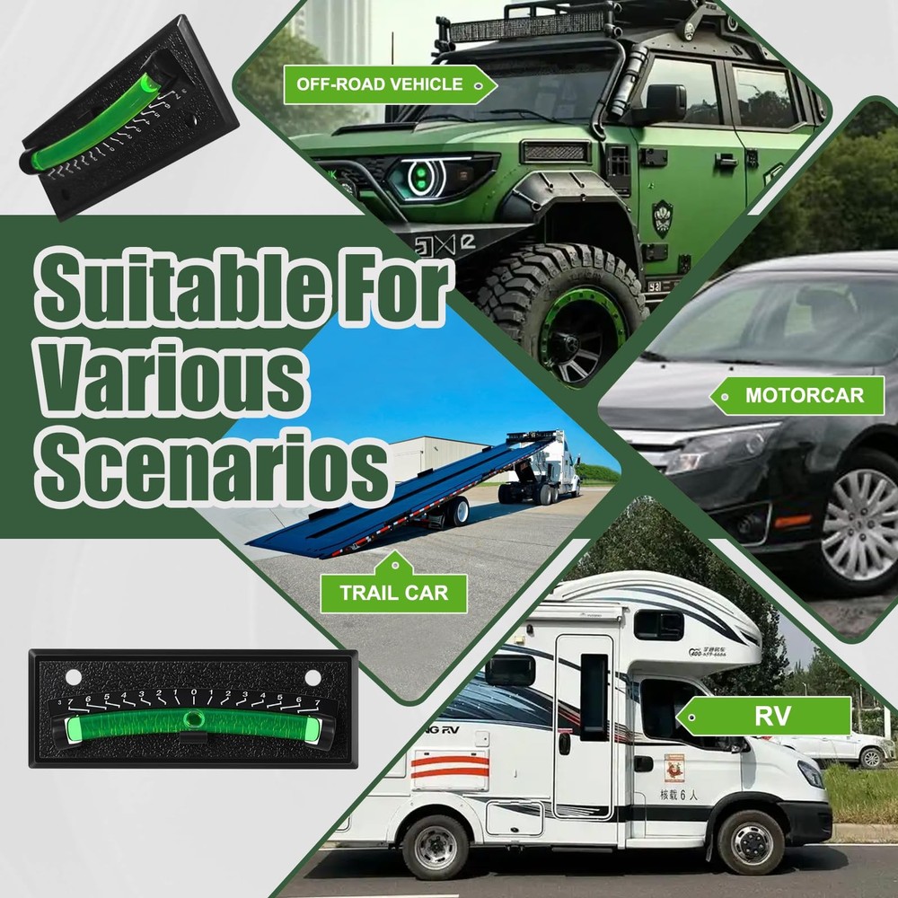 2-Pack RV Level Bubble, High Visibility Graduated Scale Leveling System Green