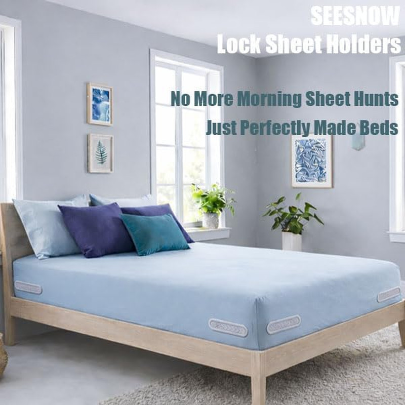 Lock Sheet Holders, Upgrade Bed Sheet Holders for Corners, Sheet Fasteners, Easy