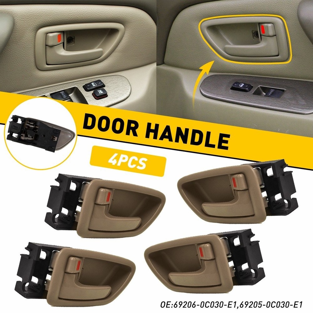 4x Inside Interior Door Front Handle + Rear Set for Toyota Sequoia 2001-2007