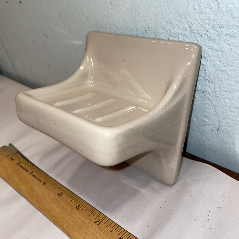 Bath Tub/Shower Ceramic Thinset Wall Mount Tile Soap Dish Light Beige