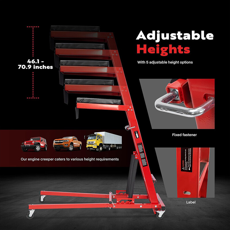 Automotive Topside Creeper 400LBS Adjustable 46"-71" Foldable Engine Creeper