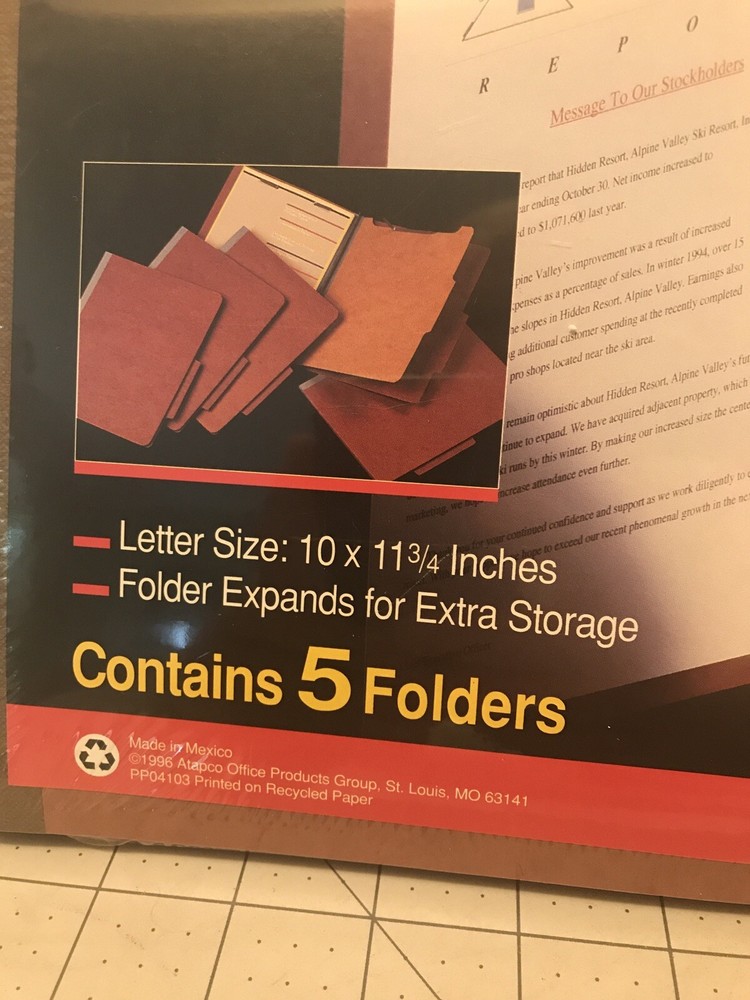 Durable Pressboard Classification Folders 5-Pack Red **NEW** -10003-