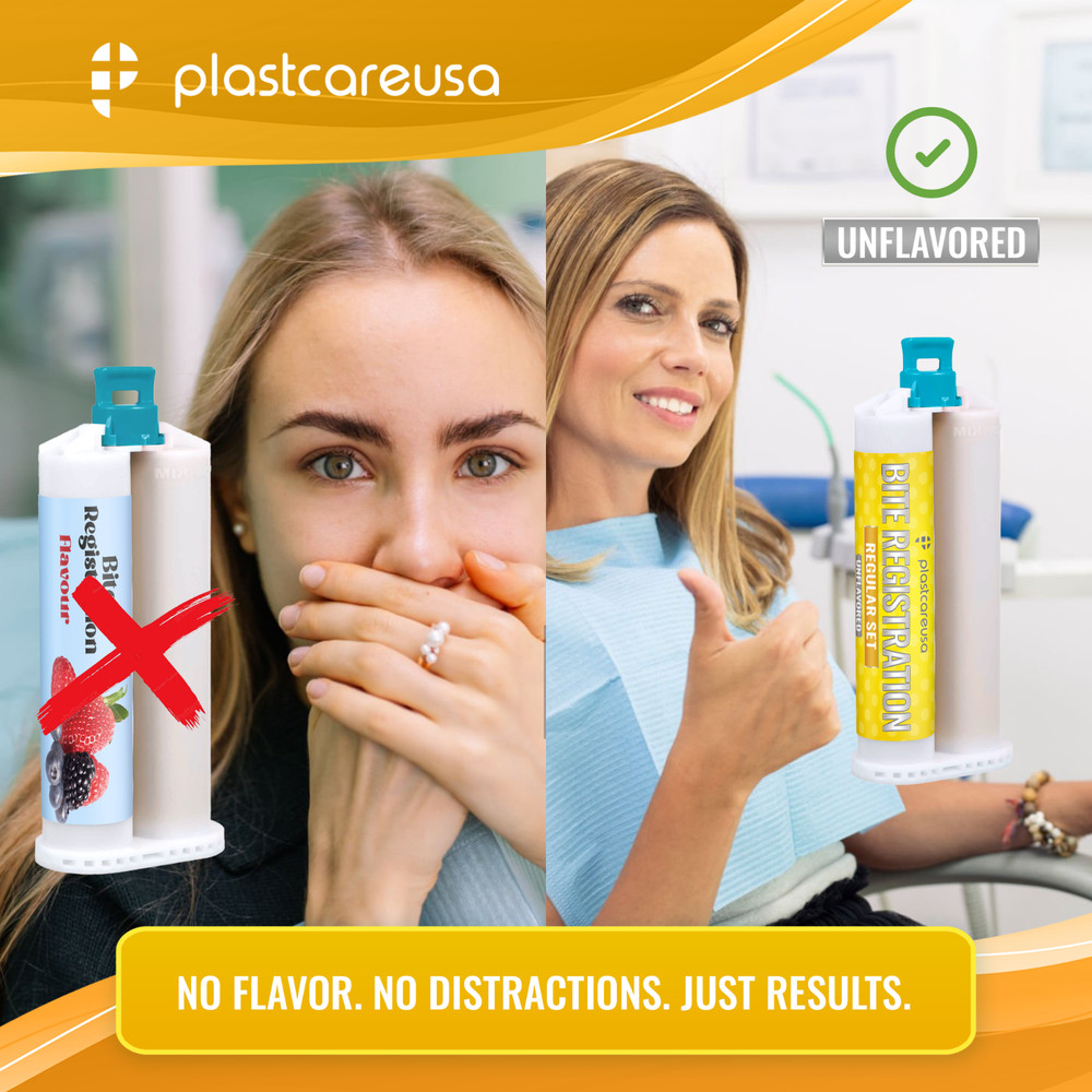 2 x 50ml Dental Bite Material, Regular Set, Unflavored with 4 Mixing Tips