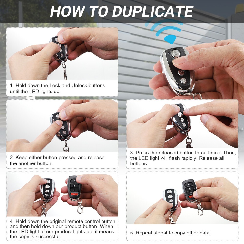2PCS Backup Remote Control Key For Automatic Sliding Gate Door Operator Opener
