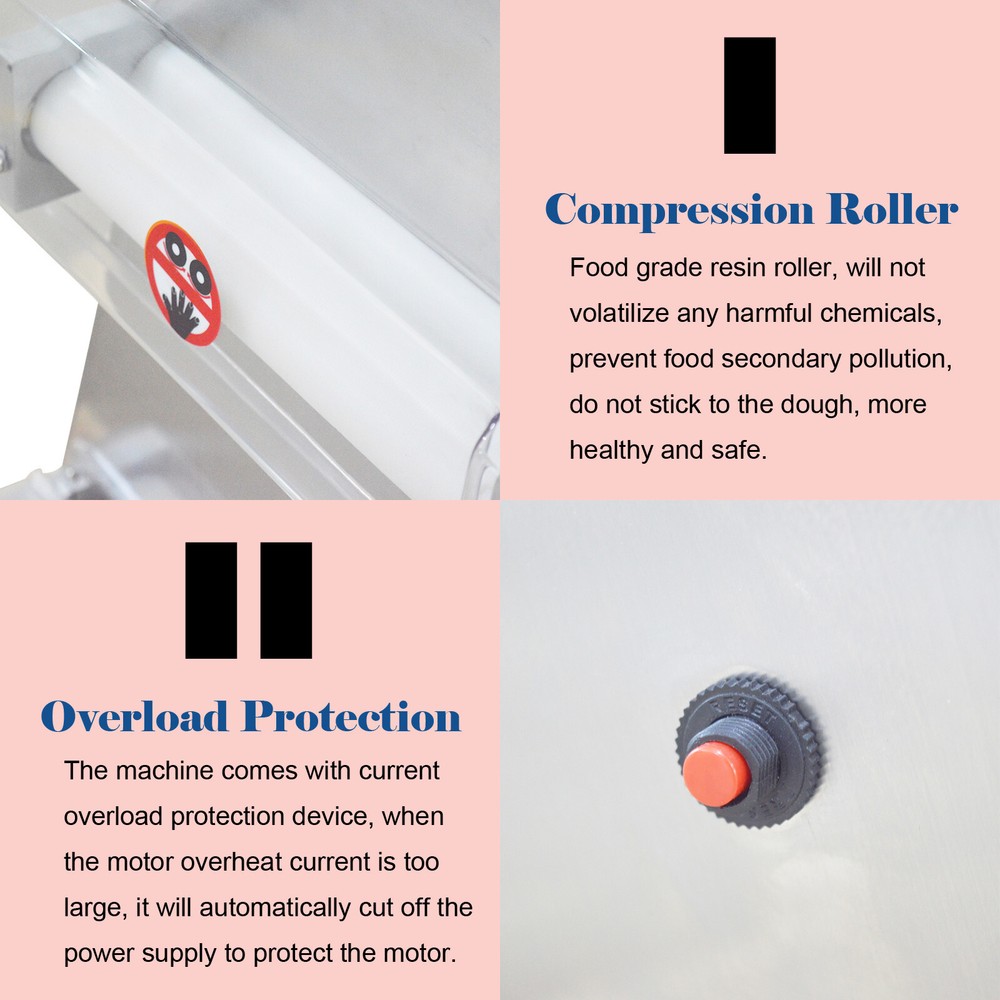 110V Electric Pizza Maker Dough Roller Sheeter Pastry Press Rolling Machine