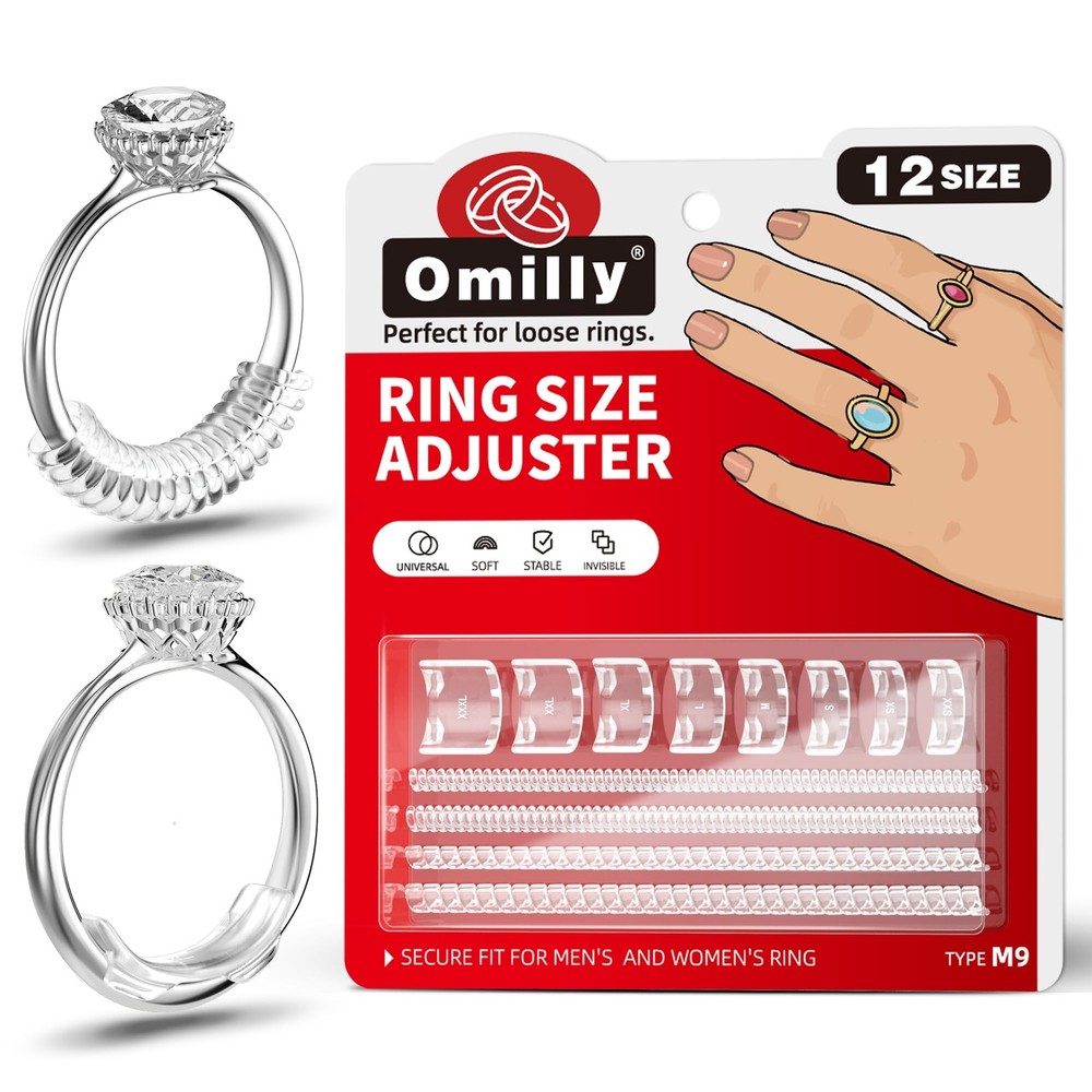 Omilly Ring Sizer Adjuster for Loose Rings - 12 Sizes, 2 Styles (Ring...