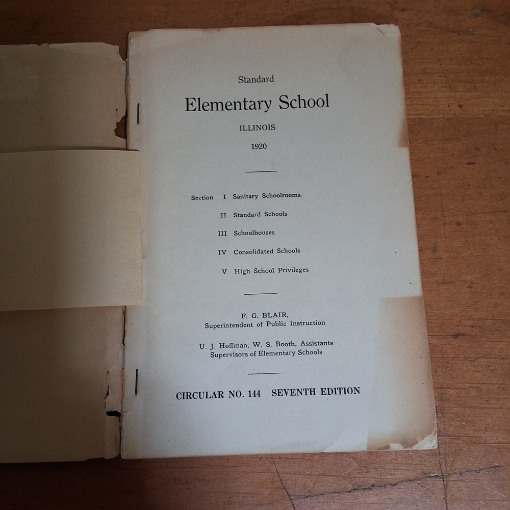 STANDARD ELEMENTARY SCHOOL ILLINOIS 1920 CIRCULAR 144