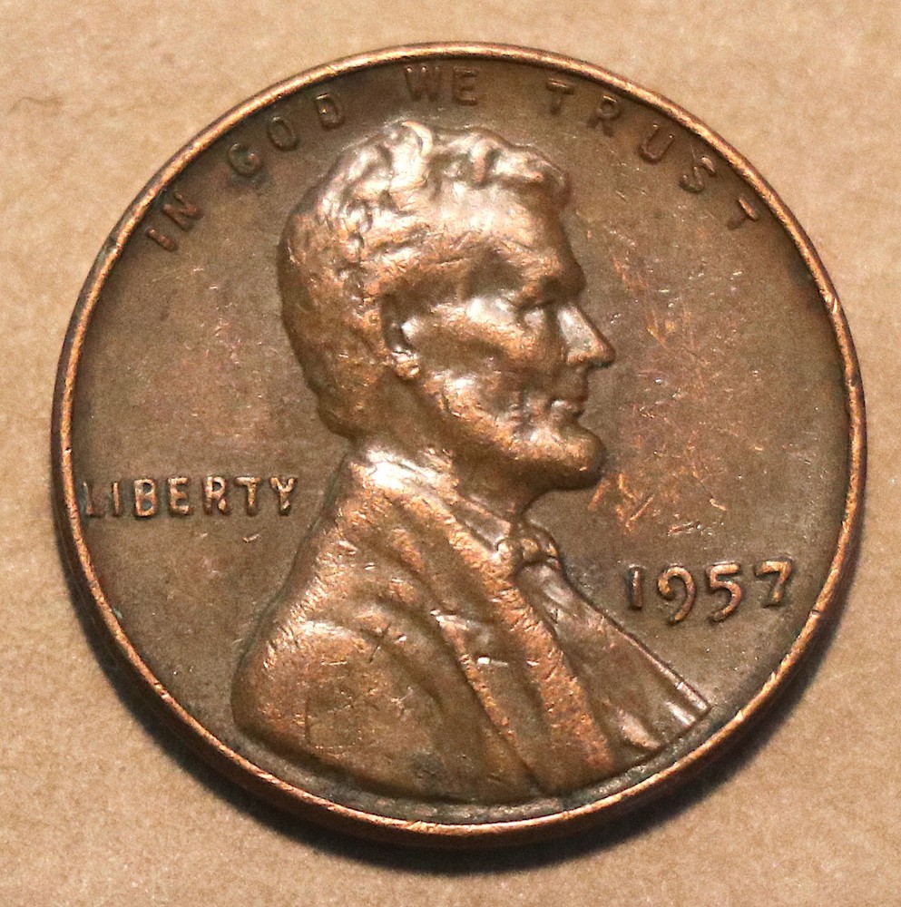 1957 Lincoln Wheat Cent VF Brown