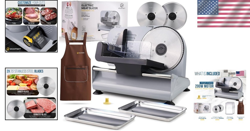 Electric Meat & Cheese Slicer - Compact & Efficient for Every Kitchen