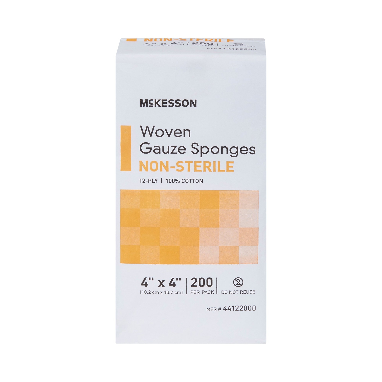 McKesson Woven Gauze Sponges Non-Sterile 12-Ply Cotton 4 in x 4 in 200 Ct