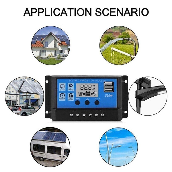 100A 12V 24V MPPT Solar Charge Controller Home Solar Panel Battery Regulator