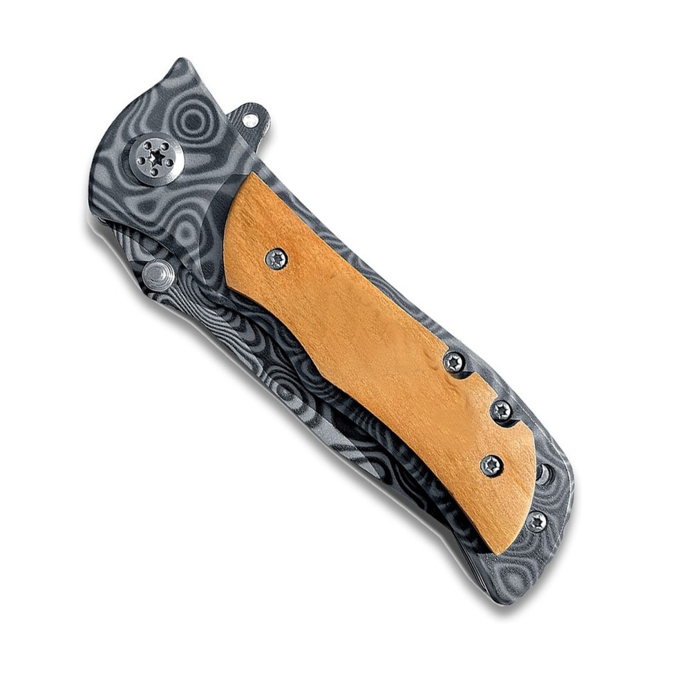 Custom Damascus Pattern Ball Bearing Pocket Knife