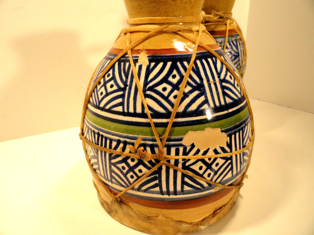 Vintage Moroco Double Bongo Ceramic Tomtom Drum