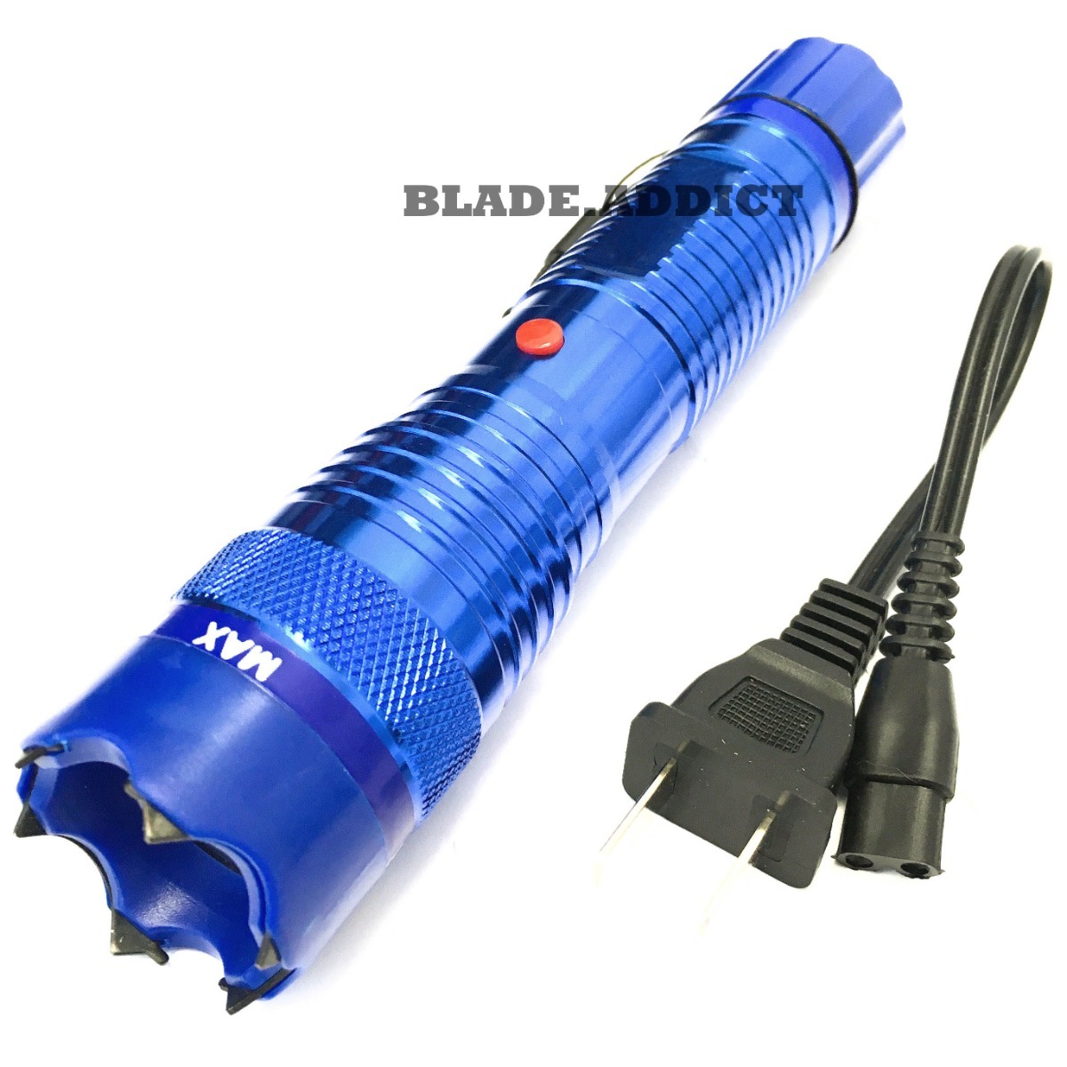 ALL Metal MILITARY 230MV LED Flashlight STUN GUN Blue w/ Carrying Case