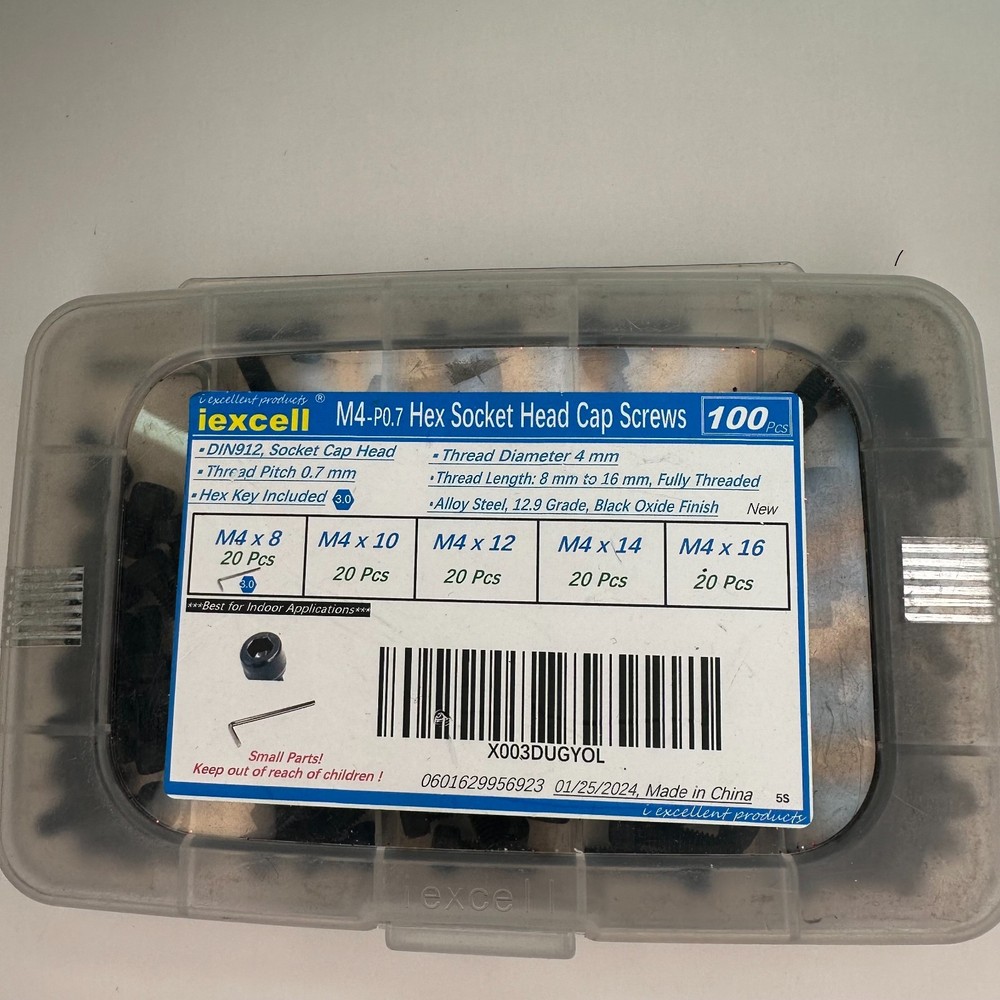 iexcell socket head cap screwws bolts kit