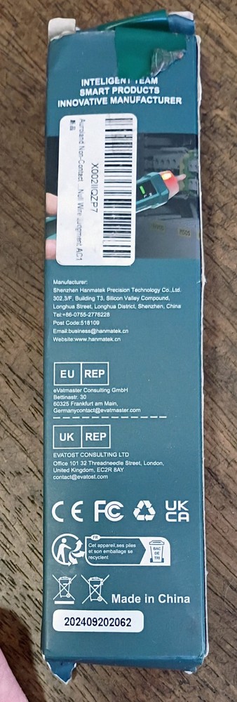 HANMATEK Non-Contact Voltage Tester with Adjustable Sensitivity & LED Flashlight