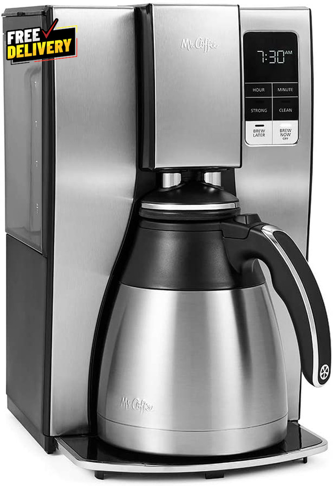 10Cup Programmable Coffee Maker Insulated Thermal Carafe Brew Strength Selection
