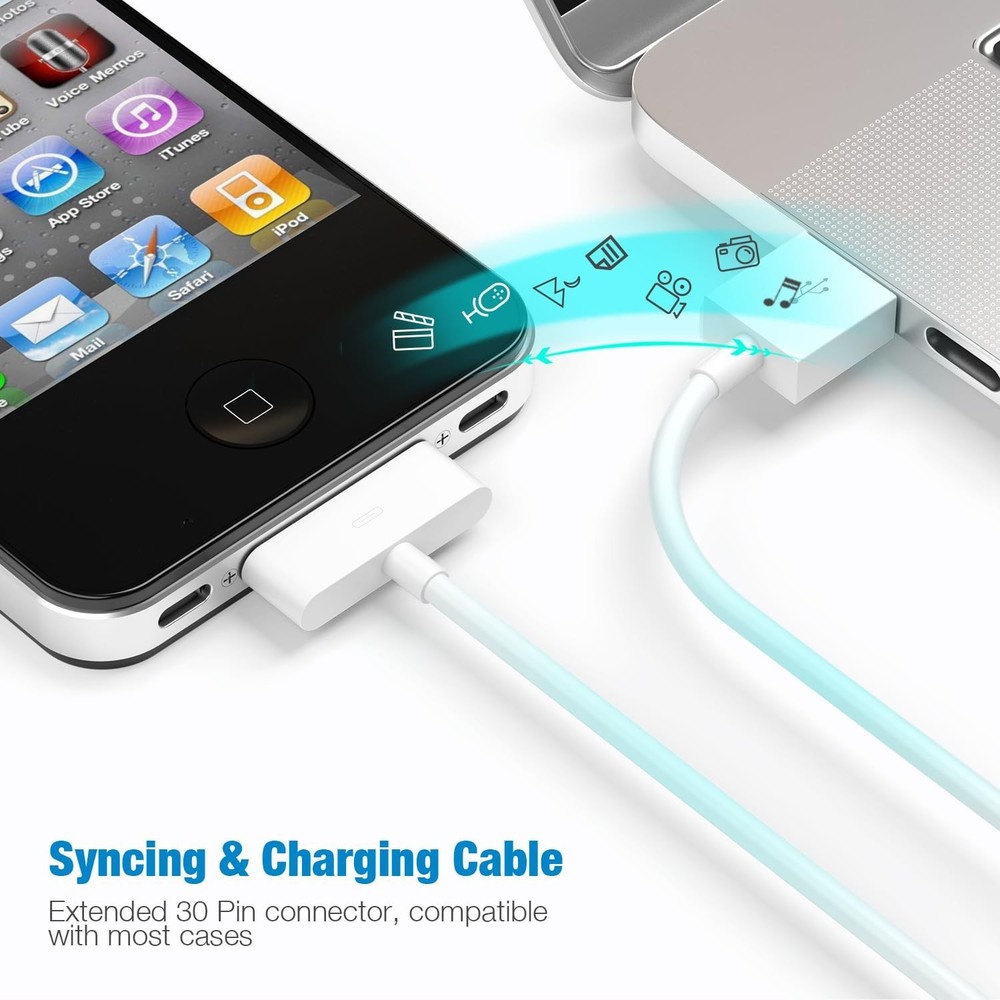 Apple 30-pin USB Charging Cable 2 Pcs
