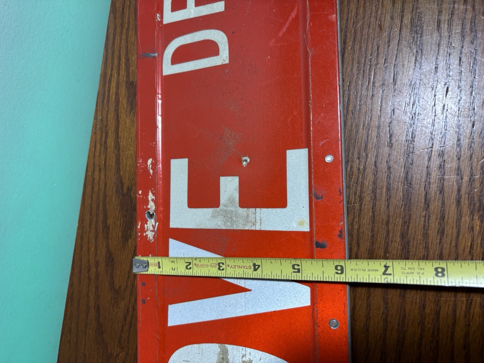 Vintage LOVE DR Retired Red City Town Drive Street Sign Authentic