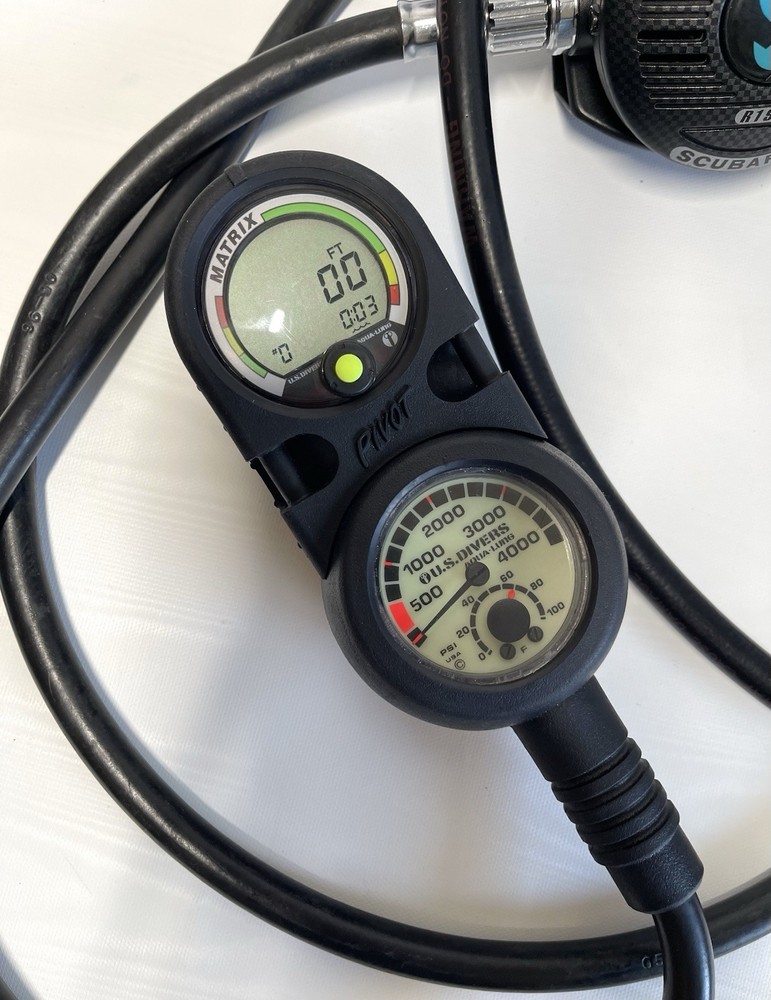 ScubaPro MK2 R190 Scuba Regulator, US Divers Pivot Console W/Matrix Computer EUC