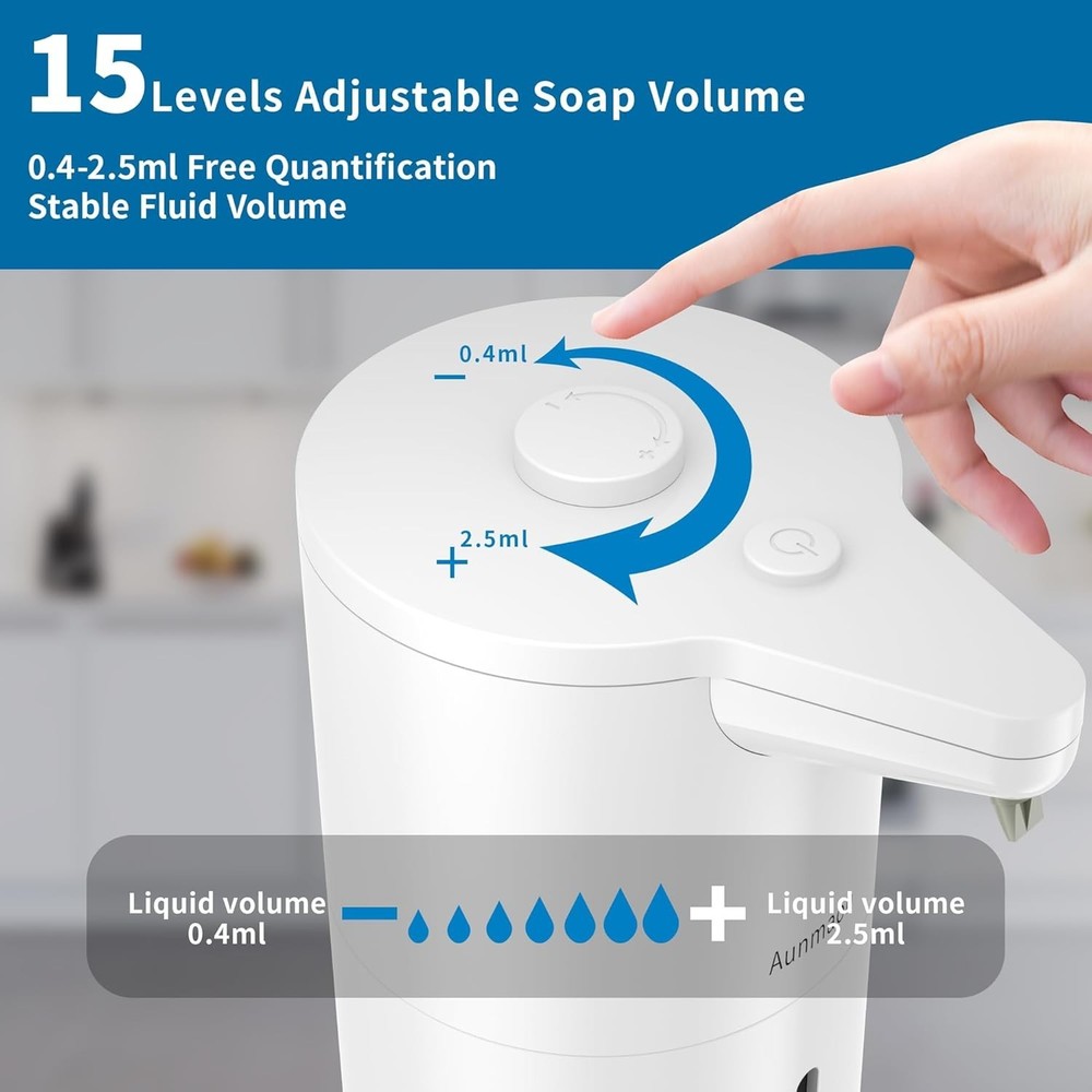 Versatile Automatic Soap Dispenser - Clog-Free, Matte White for Kitchen & Bath