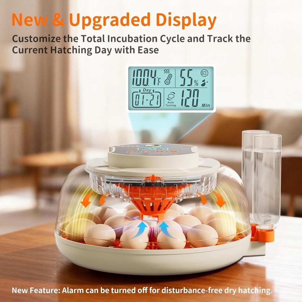18 Egg Incubator with Automatic Turning, Humidity Control & Adjustable Settings